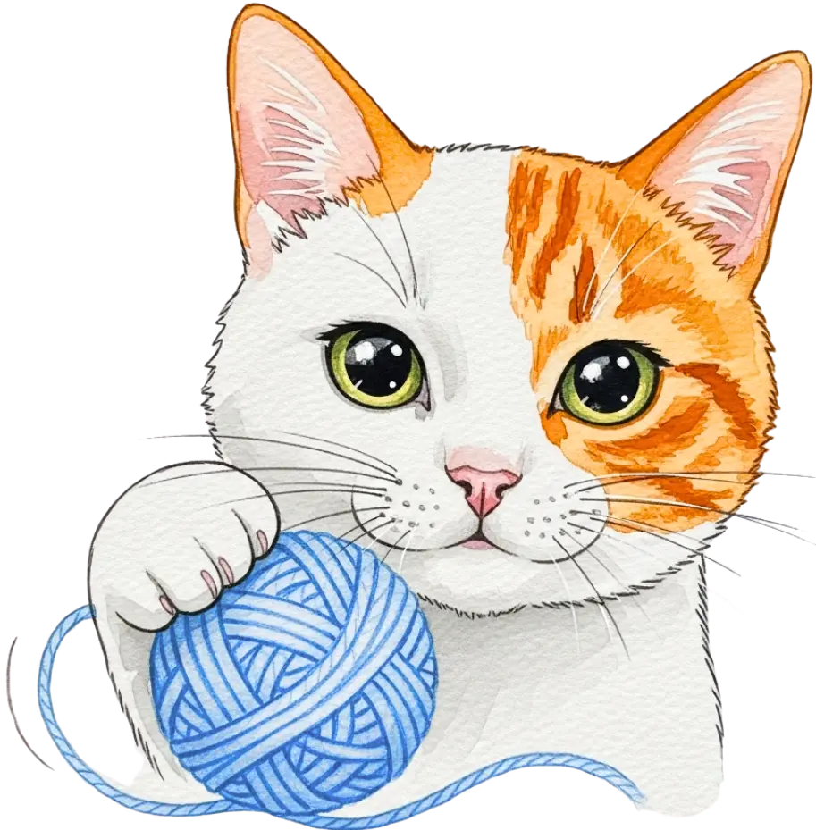 Koi with a ball of yarn